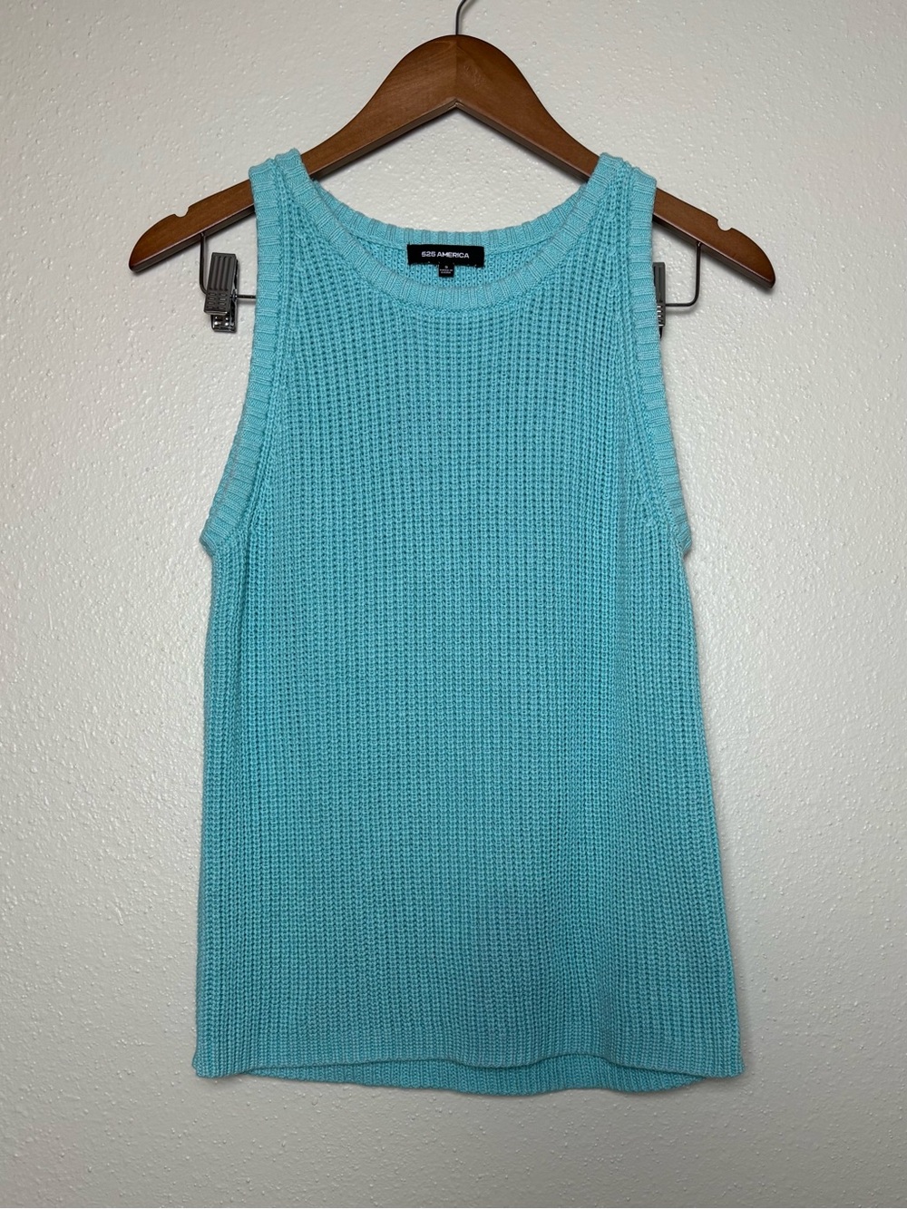 525 America Small Knit Tank Top - Aqua Blue